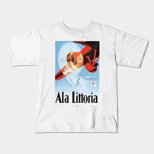 ALA LITTORIA ITALY Travel Advertisement Vintage Airline Kids T-Shirt